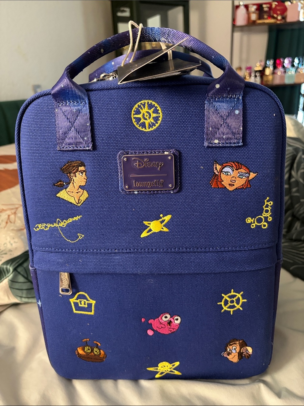Loungefly Purple-Blue Disney Embroidered Mini Backpack